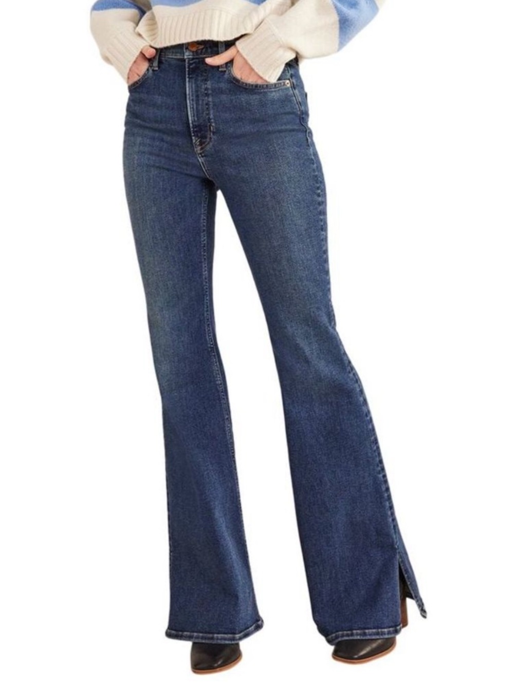 Boden High Rise Split Flare Jeans - Picture 2 of 7